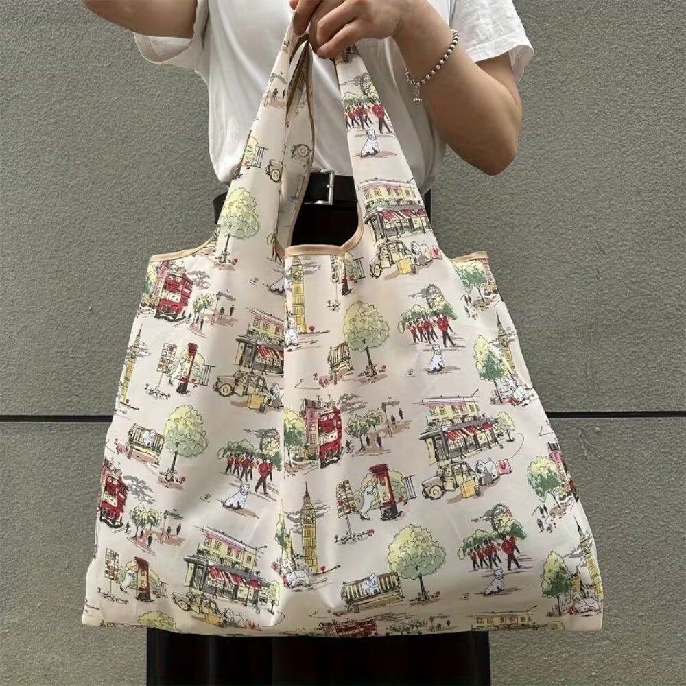 London Expression Print Large Capacity Portable Handheld Bag  - New